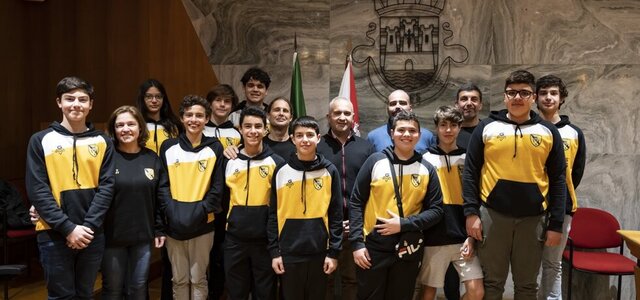 Receção da equipa de hóquei nos Paços do Concelho