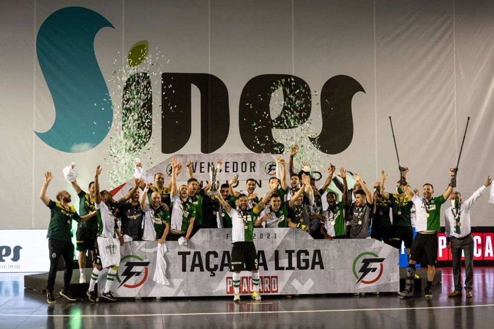 O Sporting CP venceu a Ta&ccedil;a da Liga de Futsal masculina