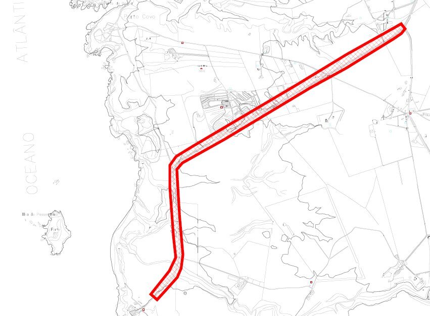 &Aacute;rea de interven&ccedil;&atilde;o da empreitada