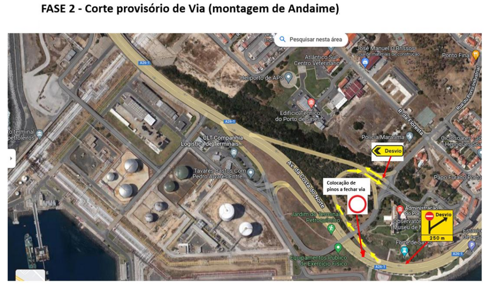 Fase 2 - Corte provisório de via rodoviária