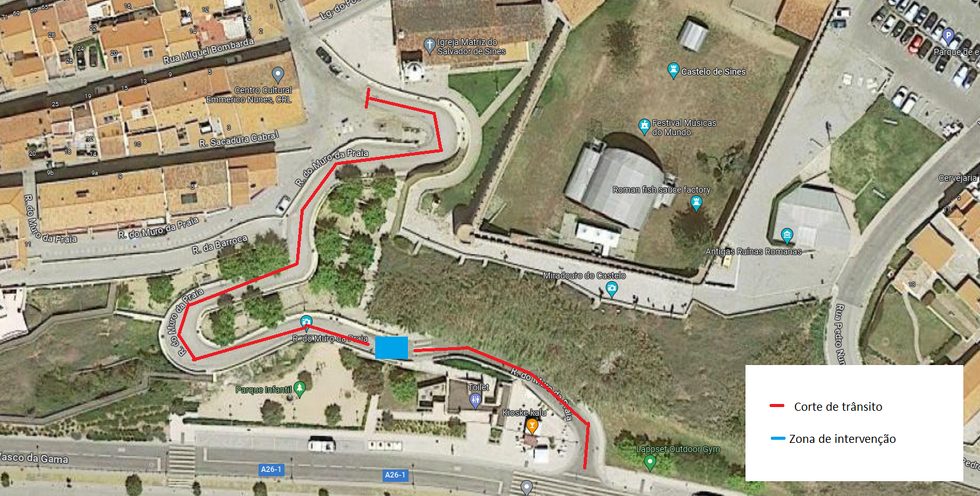 corte Descida para Av Vasco da Gama